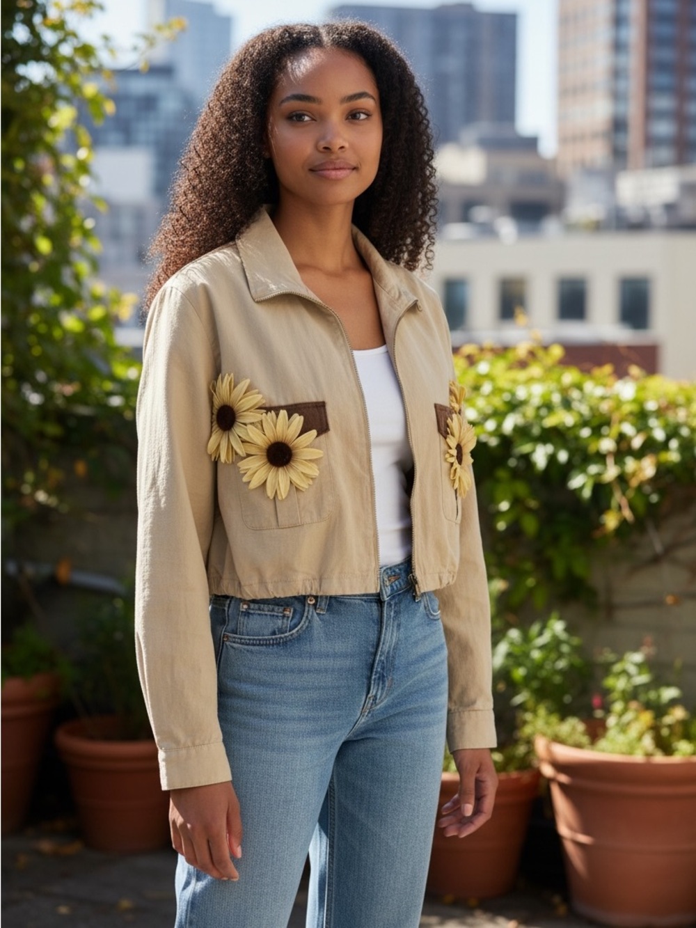 Upcycled Iris Lightweight Utility Jacket